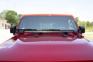 Jeep Wrangler JL Auxiliary Light Mounting Bracket - Fishbone Offroad - Cowl Light Brackets FB211110 - Black textured powder coat - `18-`27